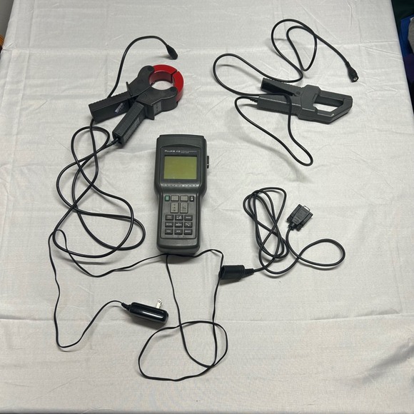 Fluke Other - Working Fluke 41B Power Harmonics Analyzer Handheld Meter with Clamps and Cables